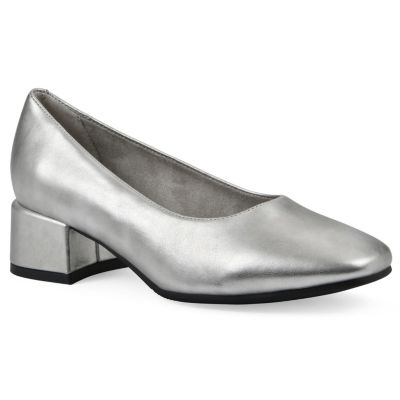 Cliffs by White Mountain Women's Quintesa Block Heel Pump, Silver, 7M