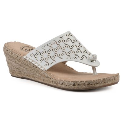 White Mountain Women's Beaux Espadrille Wedge Sandal, 11M