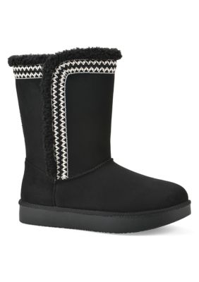 White Mountain Women's Blanca Faux Fur-Lined Boot, Black, 7M