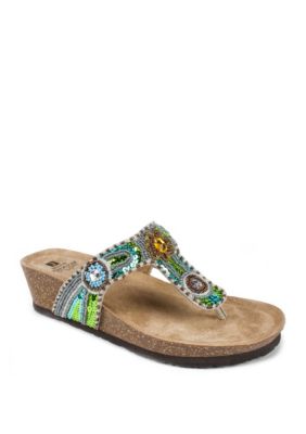 white mountain embellished sandals