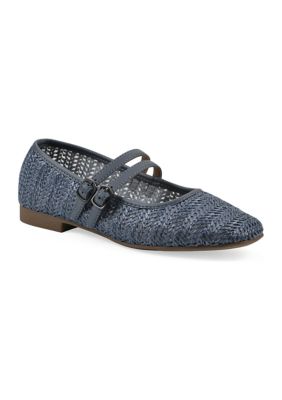 White Mountain Women's Bocage Mary Jane Flats, Blue, 9.5M