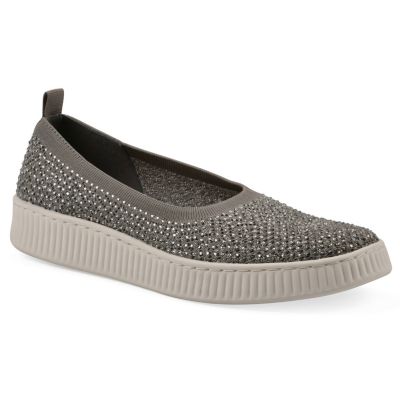 White Mountain Women's Digs Slip-on Sneaker, Silver, 10M