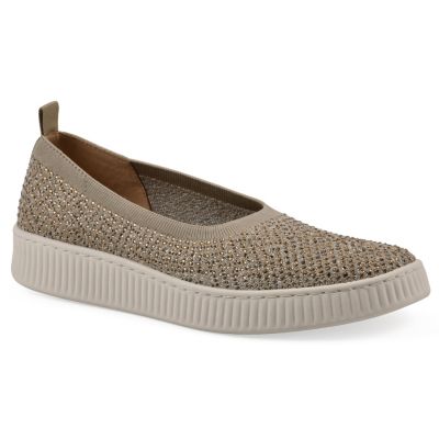 White Mountain Women's Digs Slip-on Sneaker, Gold, 6.5M