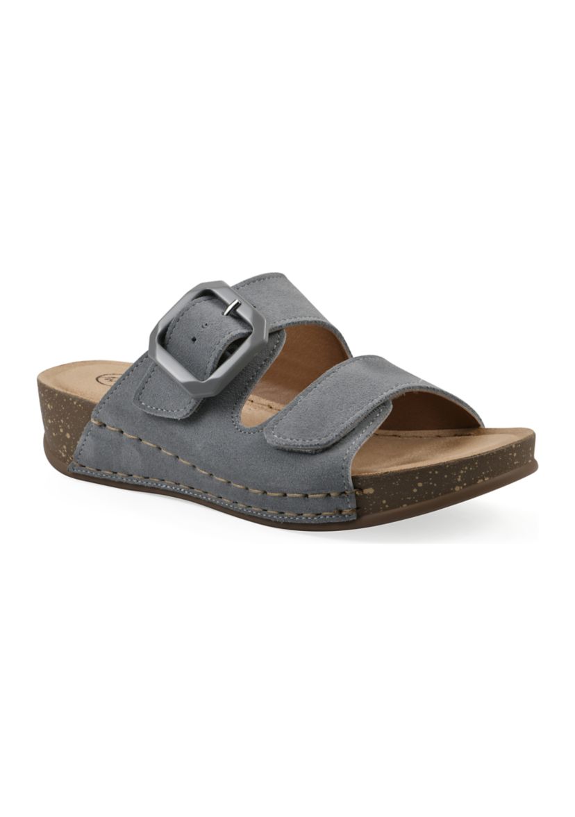 Fearful Slip On Wedge Sandals