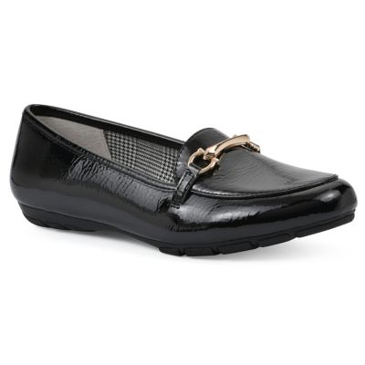 Cliffs by White Mountain Women's Glowing Loafer Flat, Black, 6W