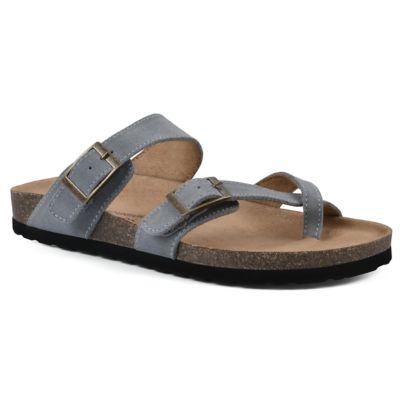 White Mountain Women's Gracie Footbeds Sandal, Blue, 11M
