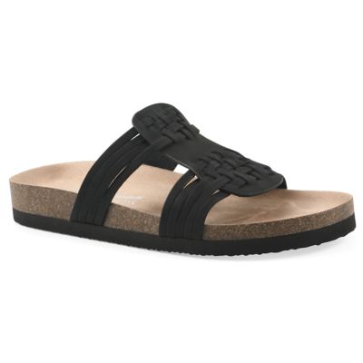 White Mountain Women's Halicore Footbeds Sandals, Black, 12M