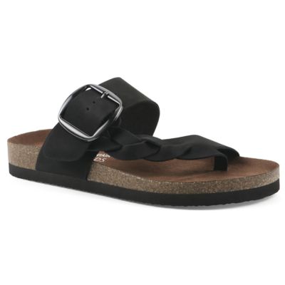 White Mountain Women's Harleta Footbeds Sandal, Black, 9M