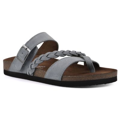 White Mountain Women's Hazy Footbeds Sandal, Blue, 11M