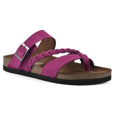 White Mountain Women's Hazy Footbeds Sandal, Purple, 9.5M