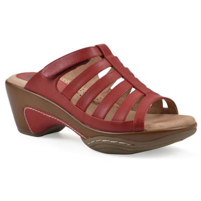 White Mountain Women's Valencia Clog Sandal, Red, 9W