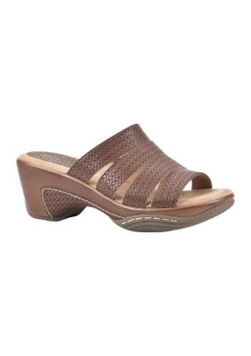 White Mountain Women's Valora Clog Sandal, Brown, 11W