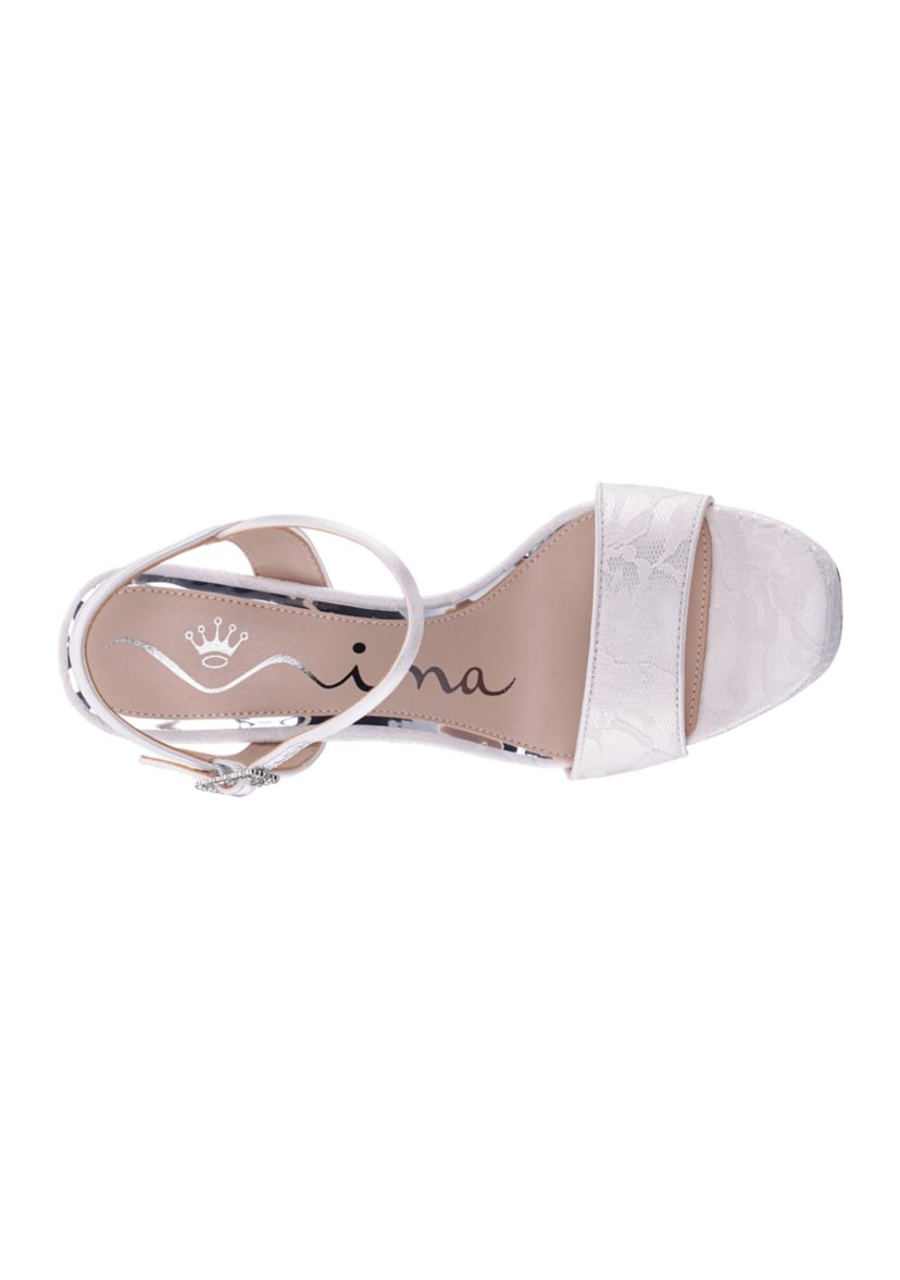 Alyma Satin Lace Platform Sandals