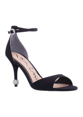 Nina Women's Varvara Luster Satin Sandals, Black, 11M