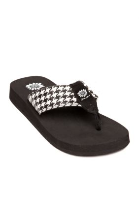 Houndstooth yellow box flip flops new arrivals