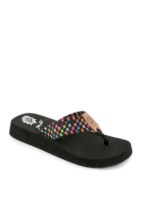 Women's Yellow Box Soleil Woven Flip Flop