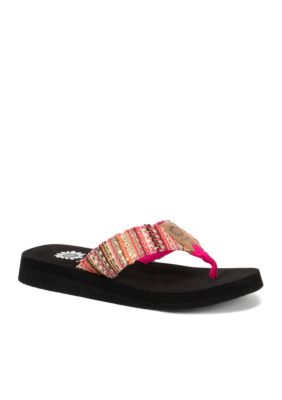 Yellow Box Oria Tribal Pattern Flip Flops belk