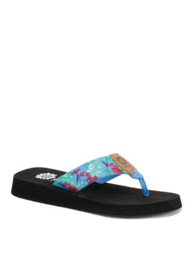 Yellow Box Flamengo Tropical Pattern Flip Flop belk