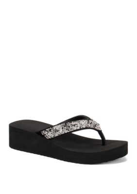 Yellow Box Mersaydee Wedge Flip Flops | belk