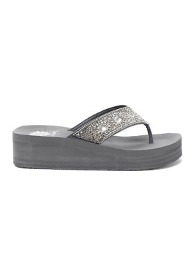 Bertila Flip Flop Wedge Thong Sandals