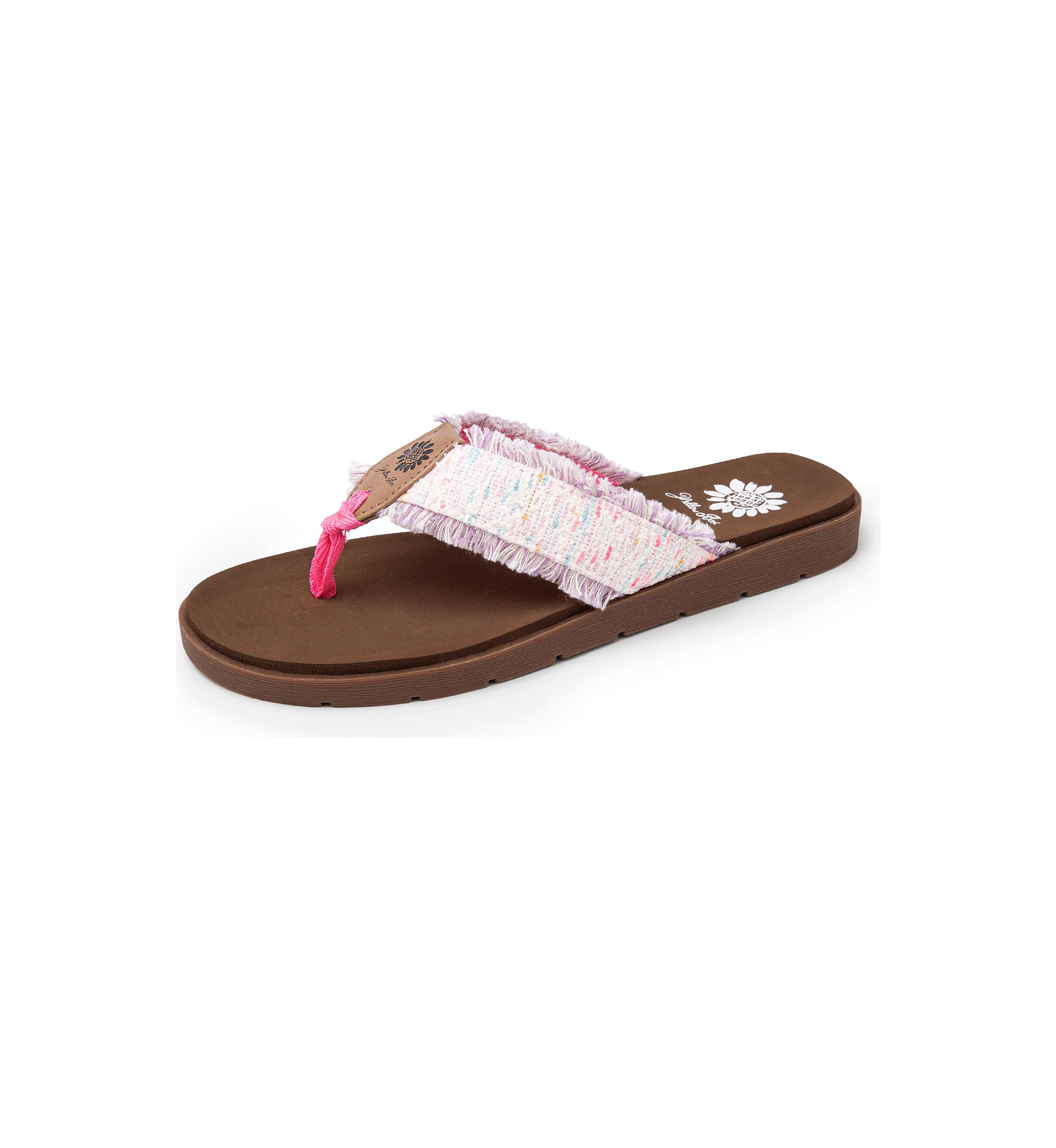Fiditi Speckled Fringe Flip Flop Thong Sandals
