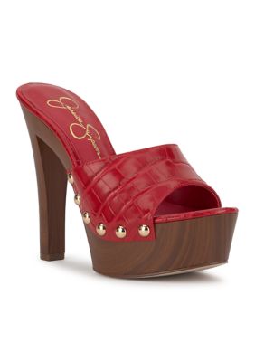 Jessica Simpson Women's Cynlia Platform Sandals, Red, 7.5M