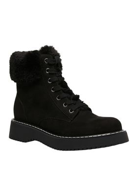 steve madden boom hiker boot with genuine calf hair