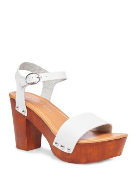 wooden block heel sandals