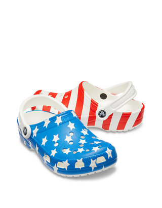 Crocs Mens and Womens Classic American Flag Clog Comfort Slip On