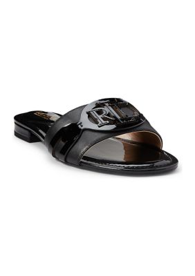 Lauren Ralph Lauren Alegra Patent Leather Slide Sandals | belk
