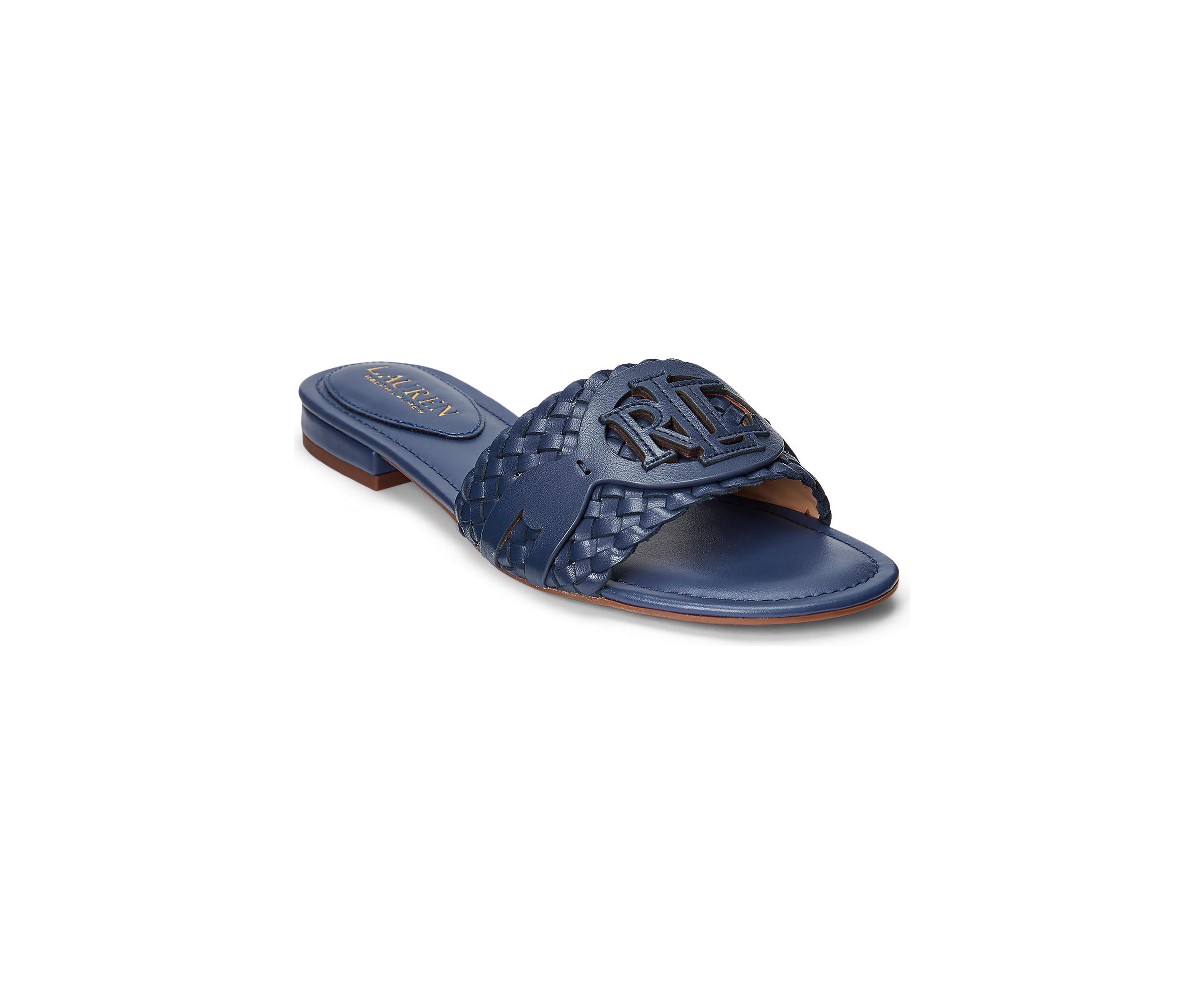 Allegra Woven Leather Slide Sandals