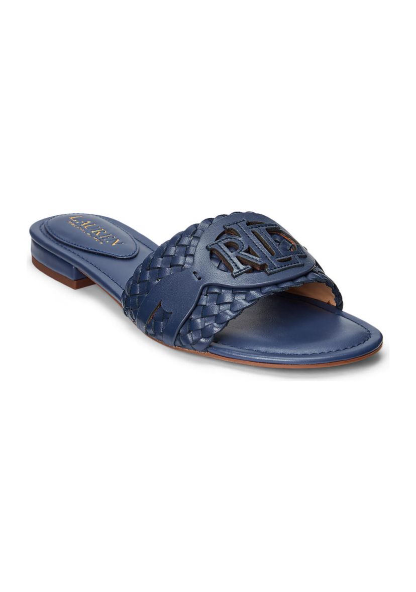 Allegra Woven Leather Slide Sandals