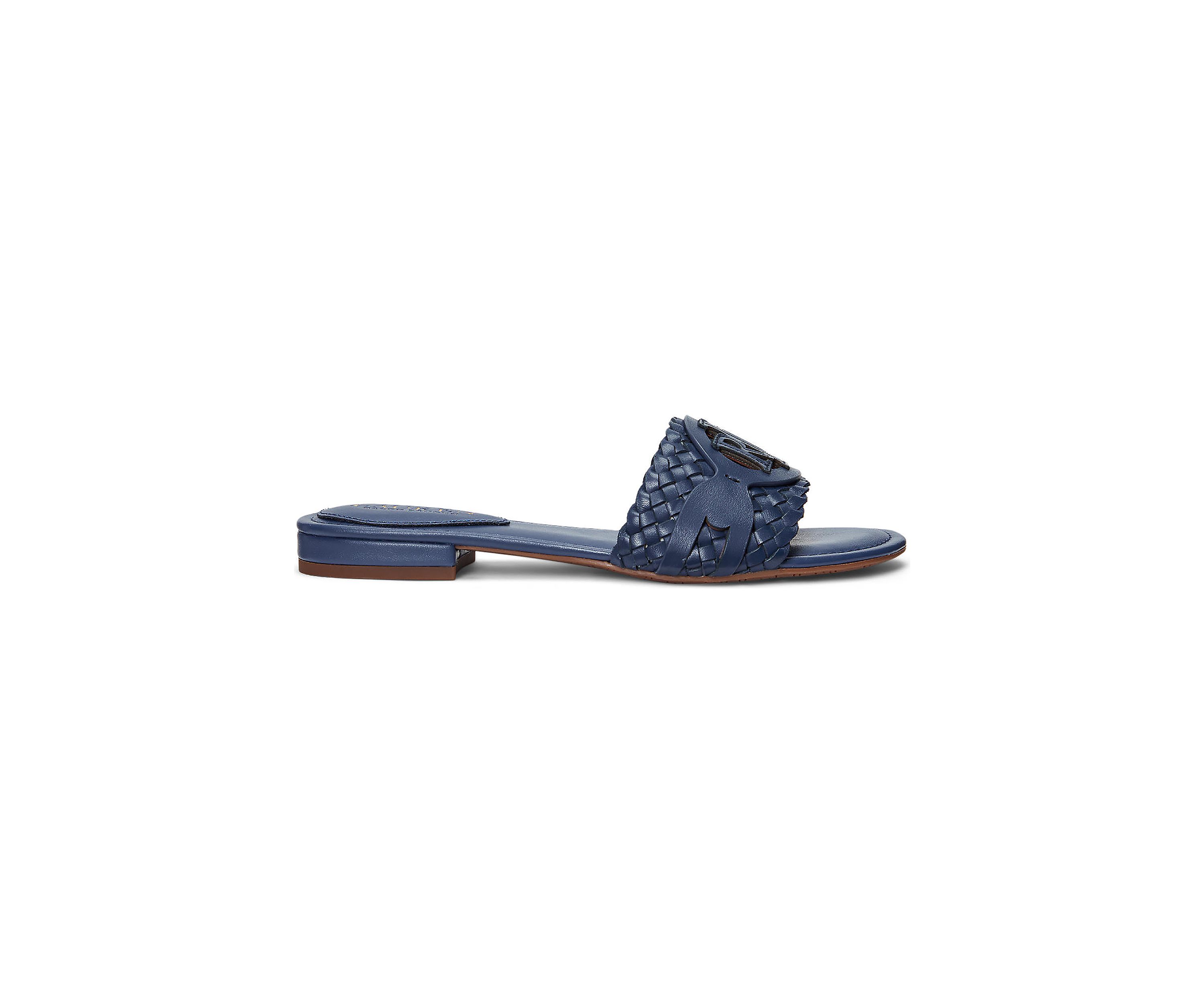 Allegra Woven Leather Slide Sandals