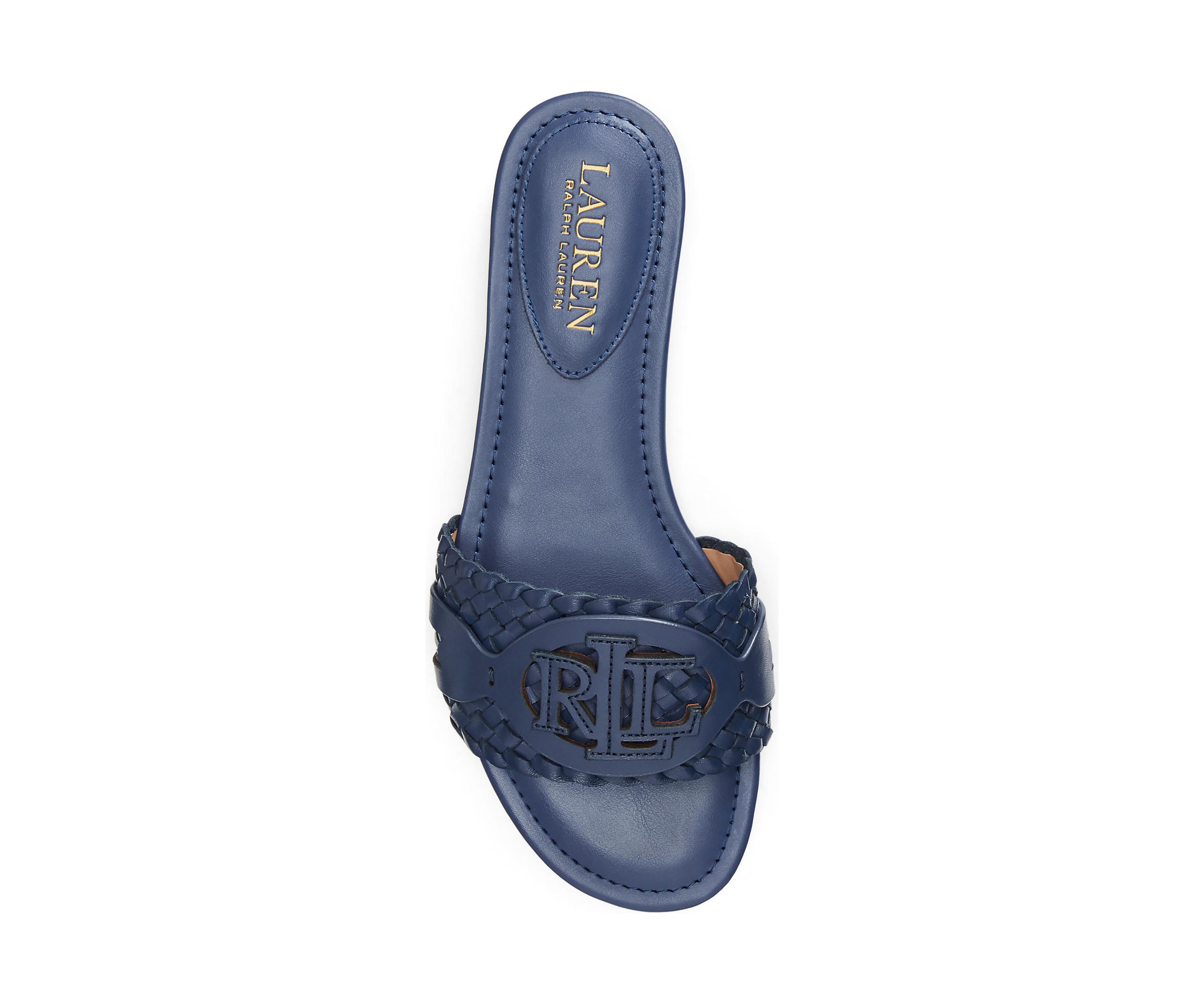 Allegra Woven Leather Slide Sandals