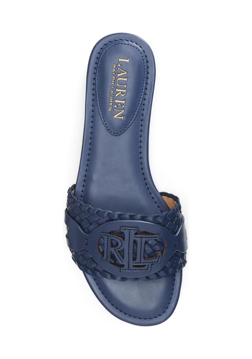 Allegra Woven Leather Slide Sandals