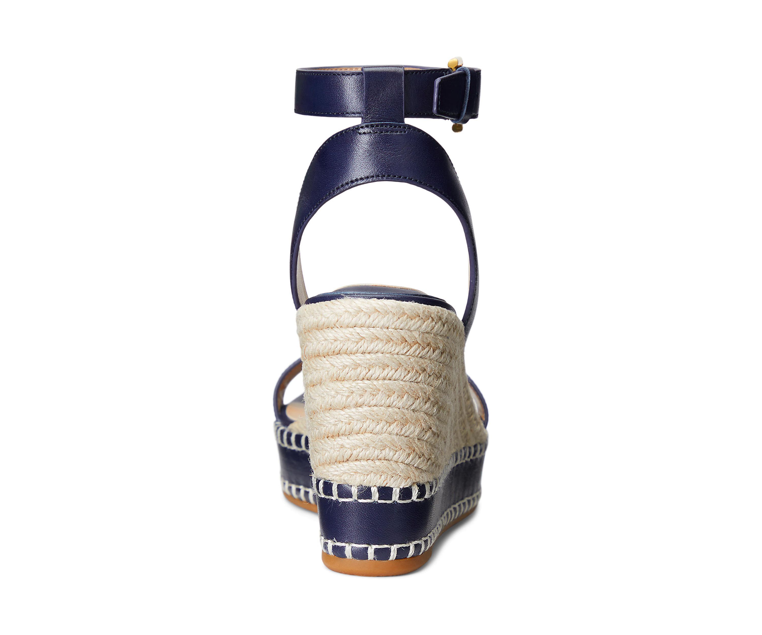 Hilarie Burnished Leather Espadrille Sandals 
