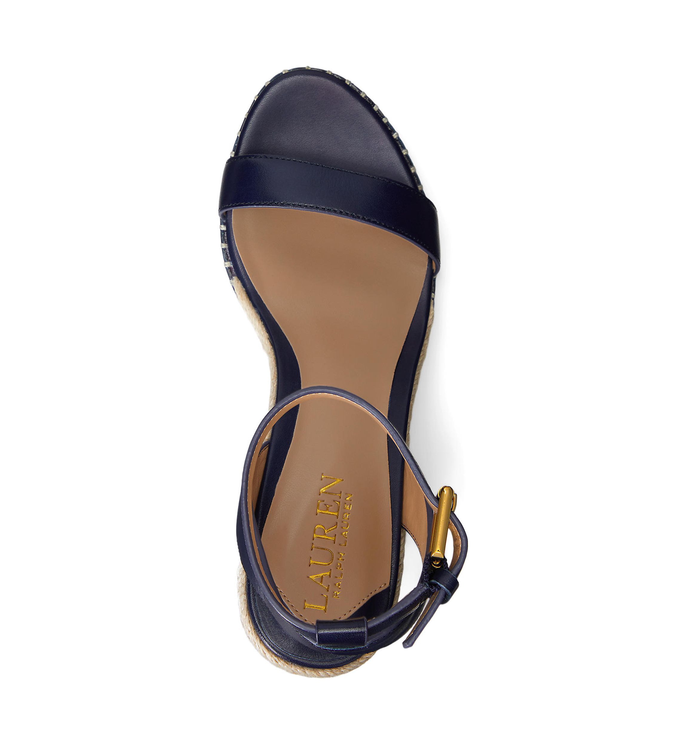 Hilarie Burnished Leather Espadrille Sandals 