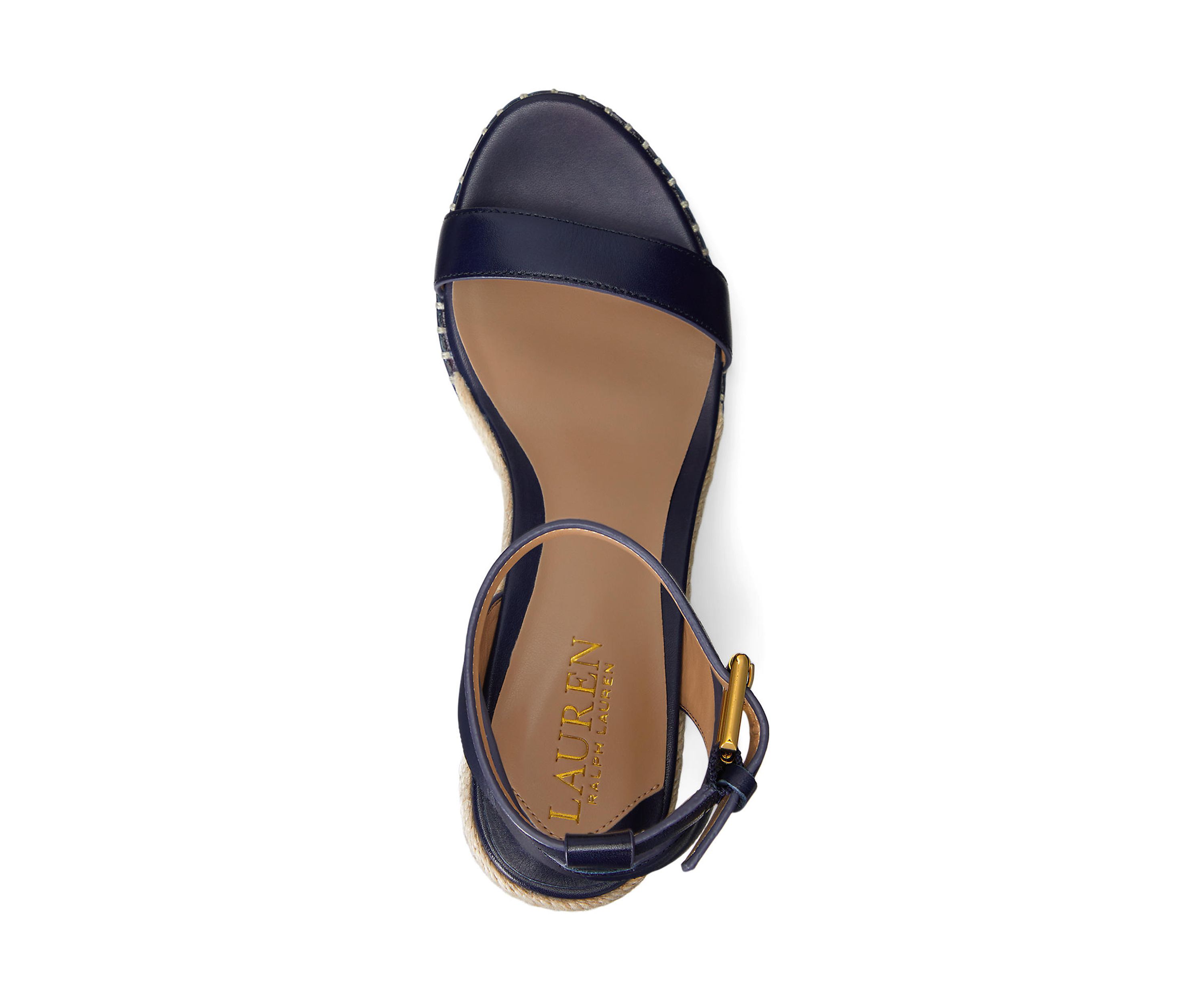 Hilarie Burnished Leather Espadrille Sandals 