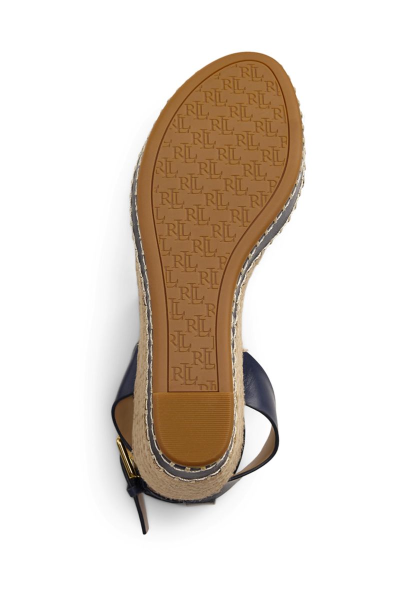 Hilarie Burnished Leather Espadrille Sandals 