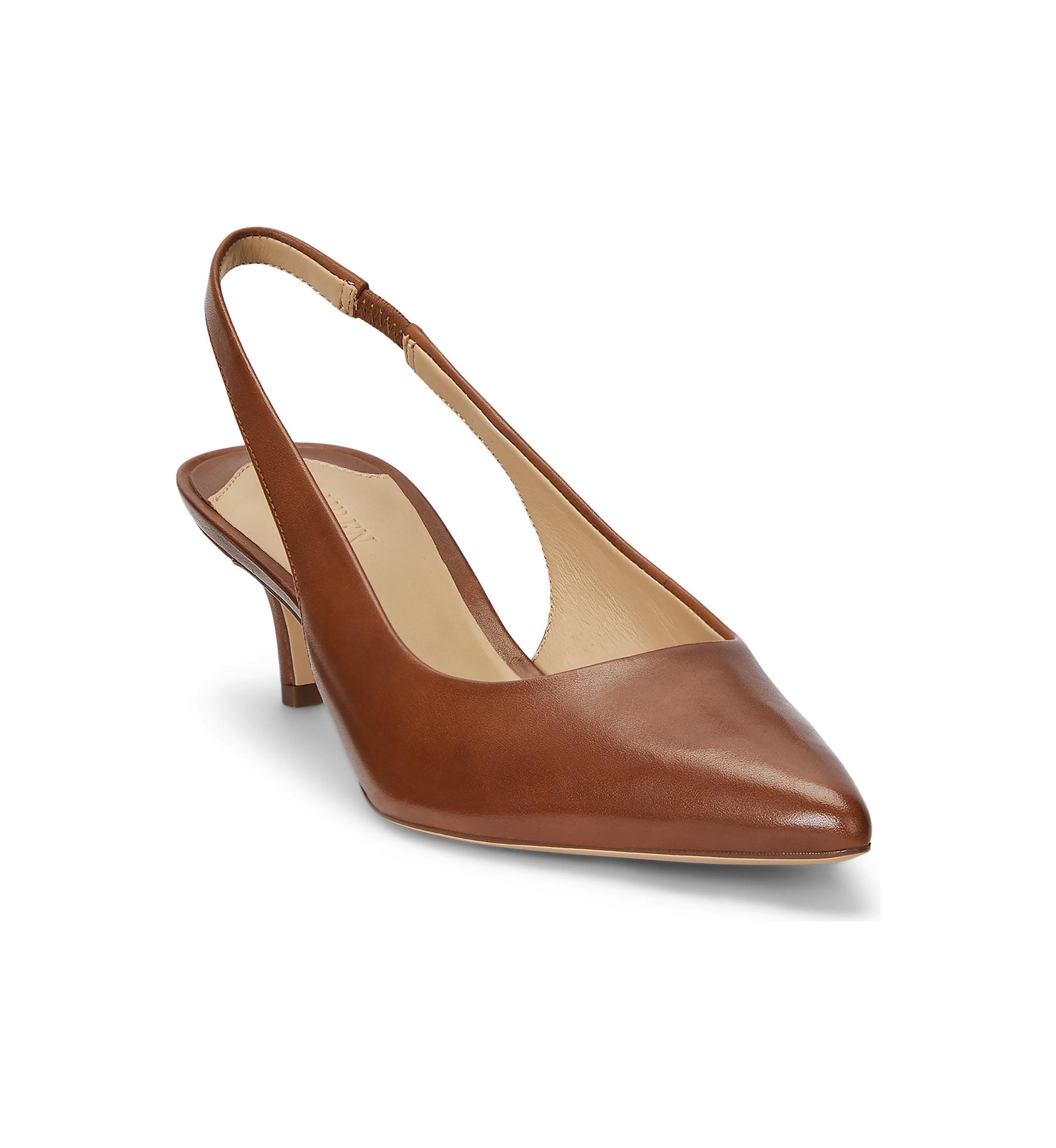 Lolah Burnished Leather Slingback Pumps