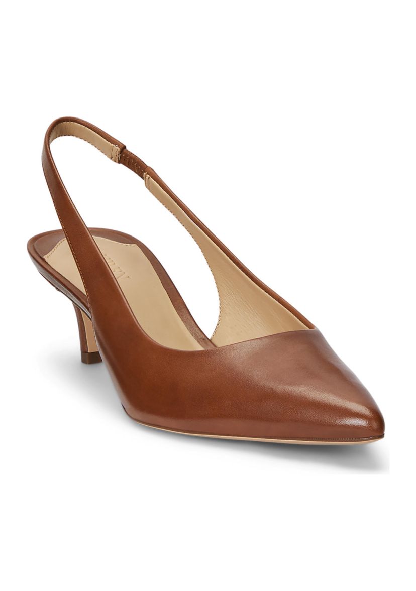 Lolah Burnished Leather Slingback Pumps