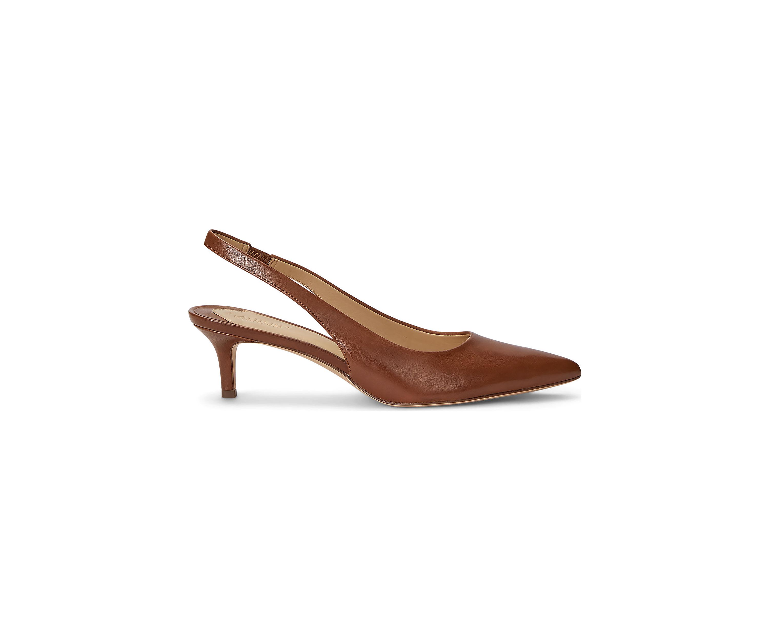 Lolah Burnished Leather Slingback Pumps