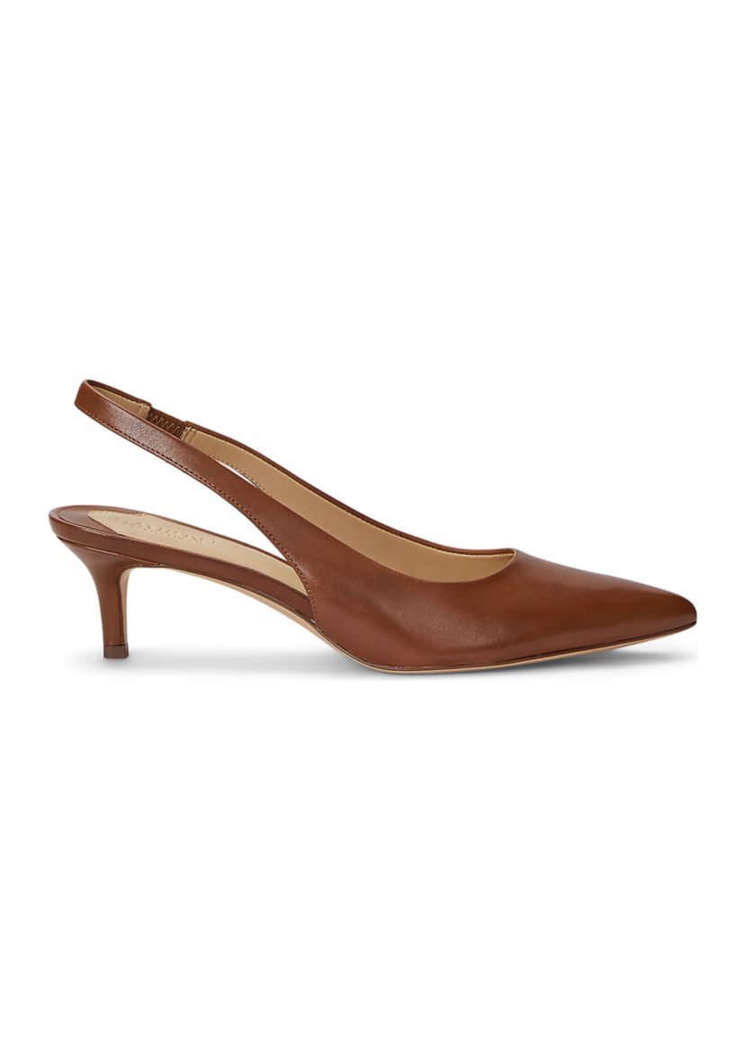 Lolah Burnished Leather Slingback Pumps