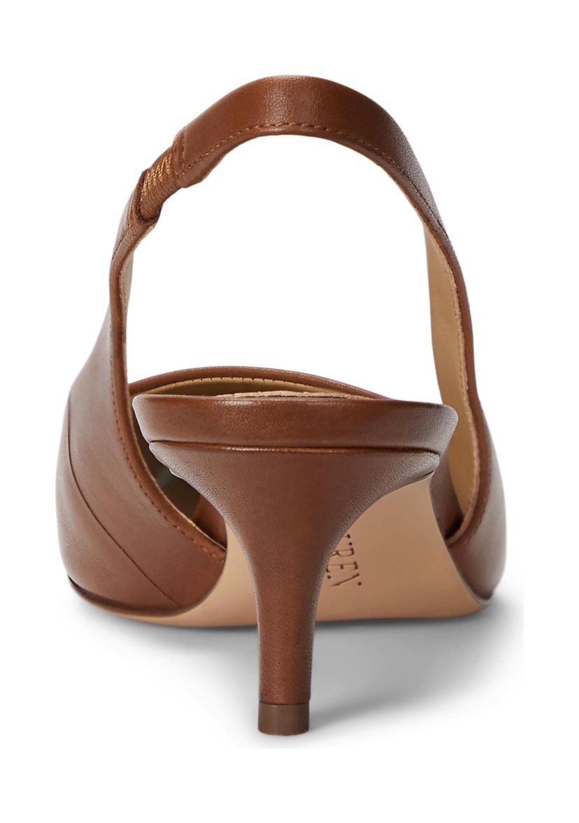 Lolah Burnished Leather Slingback Pumps