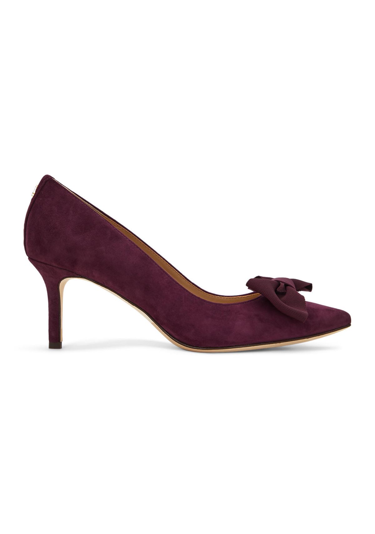 Lanette Bow-Trim Suede Pumps