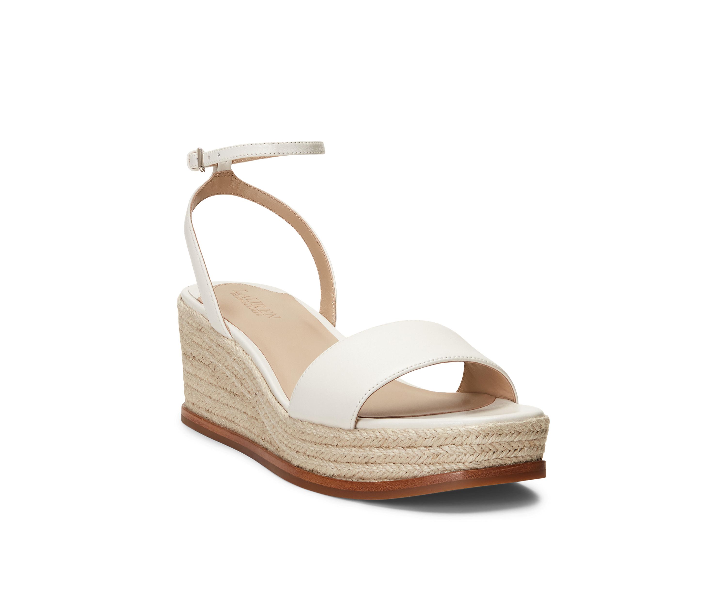 Leona Nappa Leather Espadrille Wedge Sandals