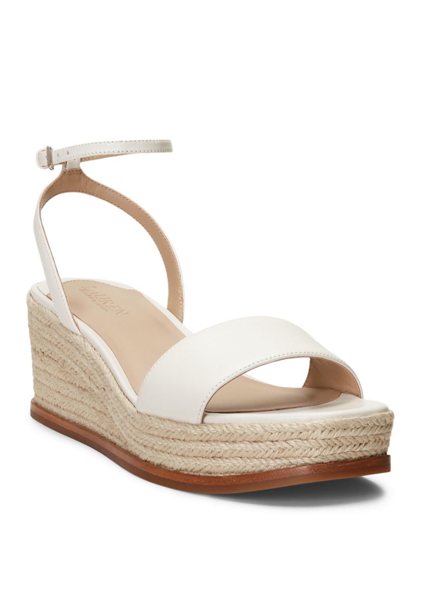 Leona Nappa Leather Espadrille Wedge Sandals