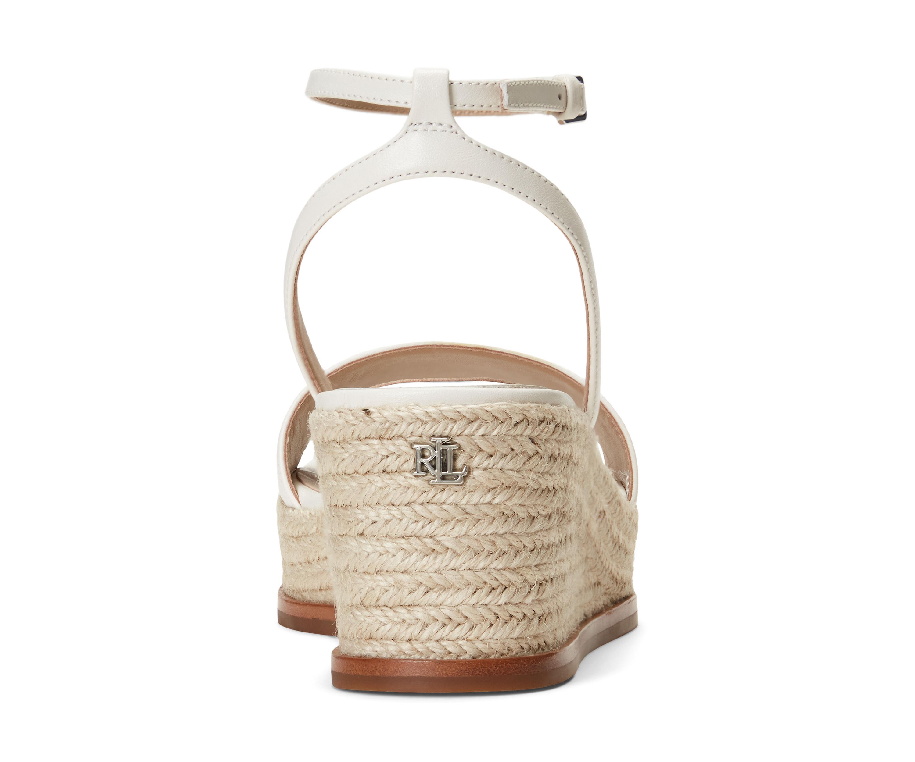 Leona Nappa Leather Espadrille Wedge Sandals