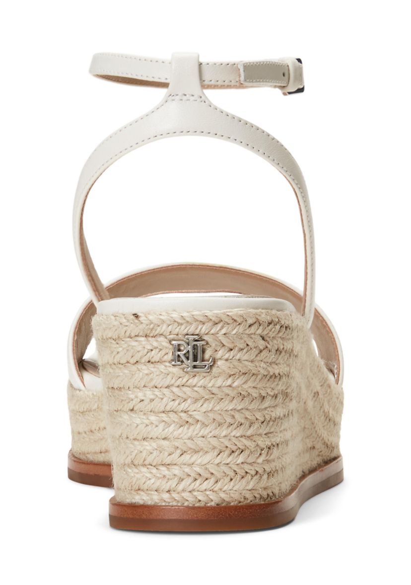 Leona Nappa Leather Espadrille Wedge Sandals