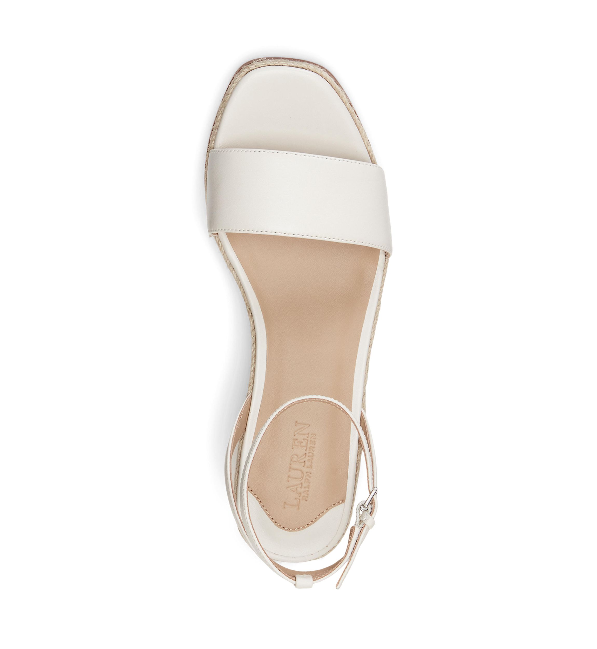 Leona Nappa Leather Espadrille Wedge Sandals